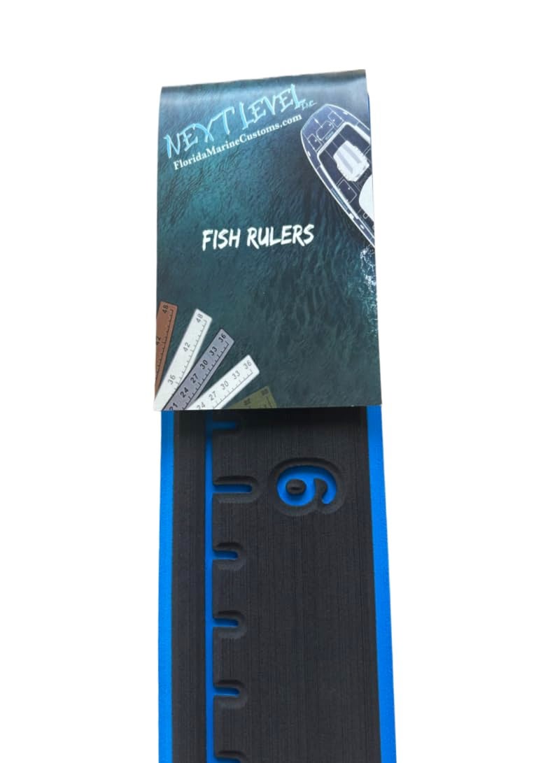 Next Level Inc . | Fish Ruler | SeaDek | 36 inch Fish Measurement Tool | Perfect for Boats and Kayaks | Black/Bimini Blue - Image 1